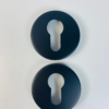 Euro Escutcheon Keyhole Cover Pair with Screws in Black Finish Dimensions