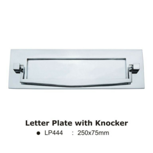 Letter Plate with Knocker - Polish Chrome finish 250 x 75 mm