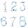 House Door Numerals Numbers - Number 0 to 9 in Satin Chrome Finish 75mm