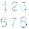 House Door Numerals Numbers - Number 0 to 9 in Polished Chrome Finish 75mm