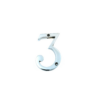 House Door Numerals Numbers - Number 0 to 9 in Satin Chrome Finish 75mm