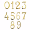 House Door Numerals Numbers - Number 0 to 9 in Polished Brass Finish - 50mm