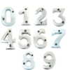 House Door Numerals Numbers from 0 to 9 in Satin Chrome Finish - 50mm