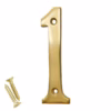 House Door Numerals Numbers - Number 0 to 9 in Polished Brass Finish 75mm