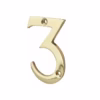 House Door Numerals Numbers - Number 0 to 9 in Polished Brass Finish 75mm