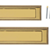 Georgian brass letter plate 10" x 3" 8" x 3" 275 x 88mm post box sprung LP