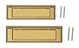 Georgian brass letter plate 10" x 3" 8" x 3" 275 x 88mm post box sprung LP