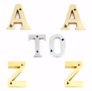 House Door Flat Number Alphabet Letters Names Solid in  Variations 2" 50mm