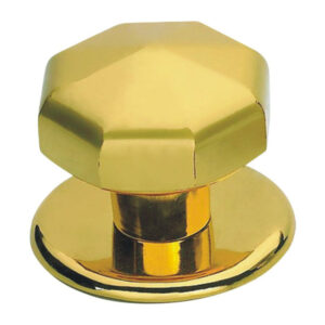 Jeno Centre Door Knob 71x71x80mm  - Polished Brass