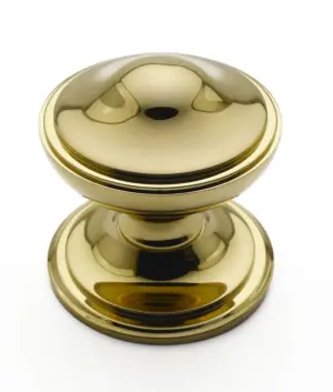 Centre Door Knob 100mm  - Polished Brass