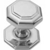New Oct Centre Door Knob -82mm  - Polished Brass