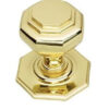 Oct Centre Door Knob -85mm  - Polished Brass