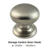Omega Centre Door Knob -100x90mm  - Satin Nickel