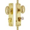 Oval Knob Locking Espagnolette Bolt for up to 8.5' High Doors & Windows  - Polished Brass