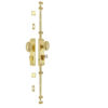 Oval Knob Locking Espagnolette Bolt for up to 8.5' High Doors & Windows  - Polished Brass