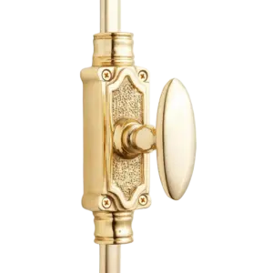 Oval Knob Stephaney Espagnolette Lock Bolt for up to 9 Feet High Doors & Windows  - Polished Brass U