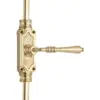 Lever Handle Door Brass Espagnolette Bolt - Upto 9 feet Doors  - Polished Brass