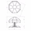 Antique Centre Door Knobs 72mm Dia Black