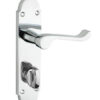Shaped Scroll Lever on Back Plate lever Bathroom - Smooth Finish - 168mm X 40mm  - Polished Chrome