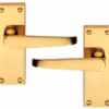 Lever on Back Plate Jovian -  Sort Lever Latch - Classic design 110mm x 40mm  - Polished Brass