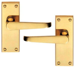 Lever on Back Plate Jovian -  Sort Lever Latch - Classic design 110mm x 40mm  - Polished Brass