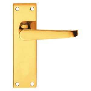 Lever on Back Plate Jovian -  Lever Latch - Classic design 150mm x 40mm  - Polished Brass
