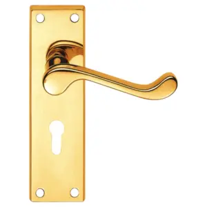 Valens Scroll Lever on Backplate Euro Profile Lock 150mm x 40mm (PAIR)