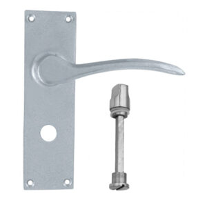 Mina Lever on back plate - Bathroom Handle with size 150mm x 50mm  - Polished Brass