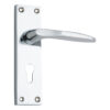 Probus Lever on back plate with Lock Handle with size 150mm x 50mm  - Polished Brass