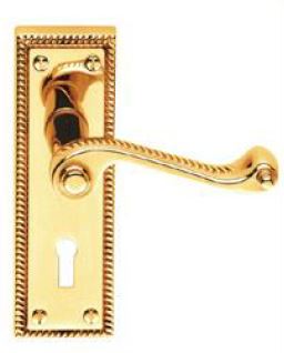 Lever on Back Plate Georgian - Lever Lock -150x45mm