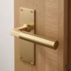 Smithson Luxury Slimline Interior Door Handle on Backplate  - Satin Brass