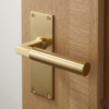 Smithson Luxury Slimline Interior Door Handle on Backplate  - Satin Brass