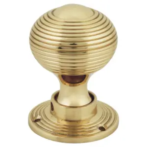 Beehive Reeded Mortice Door Knob -50mm