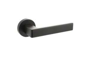 CTFMR254MB CleanTouch Anti-Bac Forme Asti Lever Door Handle on Minimal Round Rose - Matt Black