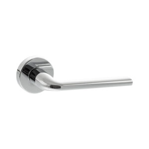 FMR133PC Forme Milly Lever Door Handle on Minimal Round Rose - Polished Chrome
