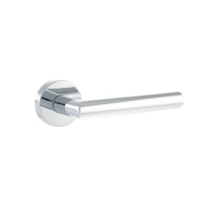 FMR236PC Forme Elle Lever Door Handle on Minimal Round Rose - Polished Chrome