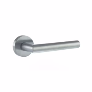 FMR236SC Forme Elle Lever Door Handle on Minimal Round Rose - Satin Chrome