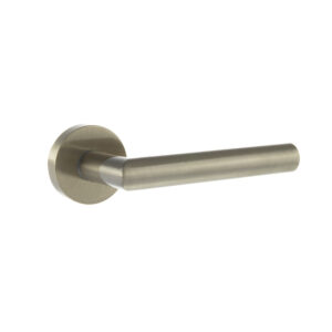 FMR236SN Forme Elle Lever Door Handle on Minimal Round Rose - Satin Nickel