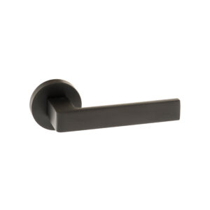 FMR254MB Forme Asti Lever Door Handle on Minimal Round Rose - Matt Black