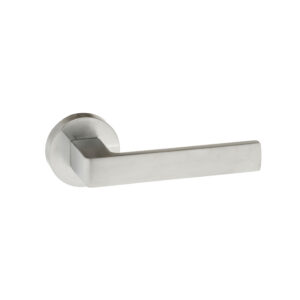 FMR254SC Forme Asti Lever Door Handle on Minimal Round Rose - Satin Chrome