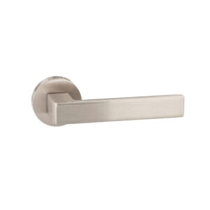 FMR254SN Forme Asti Lever Door Handle on Minimal Round Rose - Satin Nickel