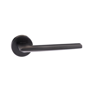 FMR422MB Forme Boston Lever Door Handle on Minimal Round Rose - Matt Black