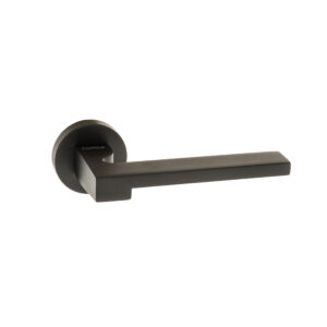 FMR430MB Forme Ginevra Lever Door Handle on Minimal Round Rose - Matt Black
