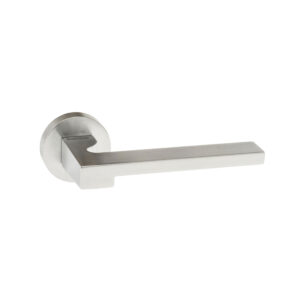 FMR430SC Forme Ginevra Lever Door Handle on Minimal Round Rose - Satin Chrome