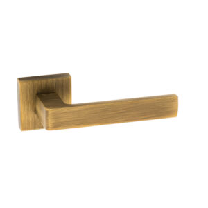 FMS254YB Forme Asti Lever Door Handle on Minimal Square Rose - Yester Bronze