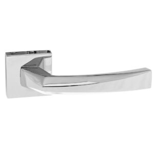 SPECIAL ORDER FMS268PC Forme Crystal Lever Door Handle on Minimal Square Rose - Polished Chrome