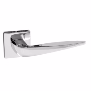 FMS272PC Forme Foglia Lever Door Handle on Minimal Square Rose - Polished Chrome