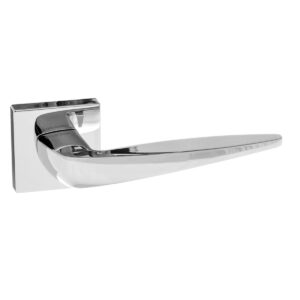 FMS272PC Forme Foglia Lever Door Handle on Minimal Square Rose - Polished Chrome