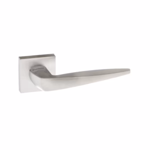 FMS272SC Forme Foglia Lever Door Handle on Minimal Square Rose - Satin Chrome