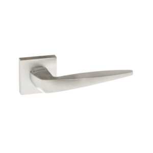 FMS272SC Forme Foglia Lever Door Handle on Minimal Square Rose - Satin Chrome